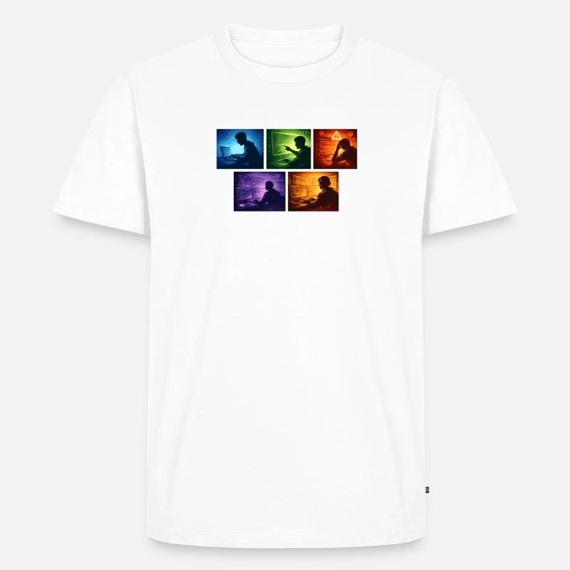 Multi-Screen Code Shadow - Men's Premium Organic T-Shirt - white