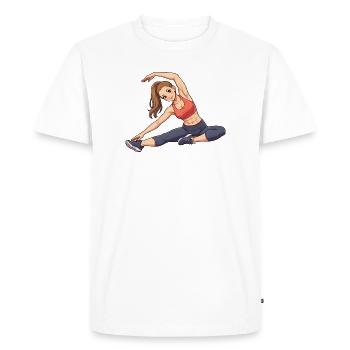 Motif de la posture de fitness flexible - T-shirt Premium bio Homme - blanc - Devant - Nico (187cm)