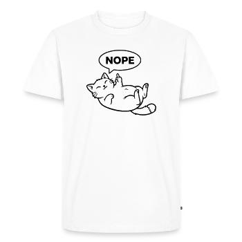Plan du chat qui rire non - T-shirt Premium bio Homme - blanc - Devant - Nico (187cm)