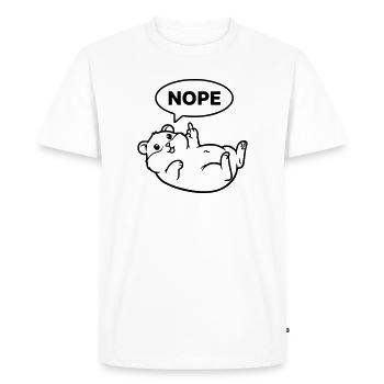 Dessin linéaire du doigt d’honneur du hamster - T-shirt Premium bio Homme - blanc - Devant - Nico (187cm)