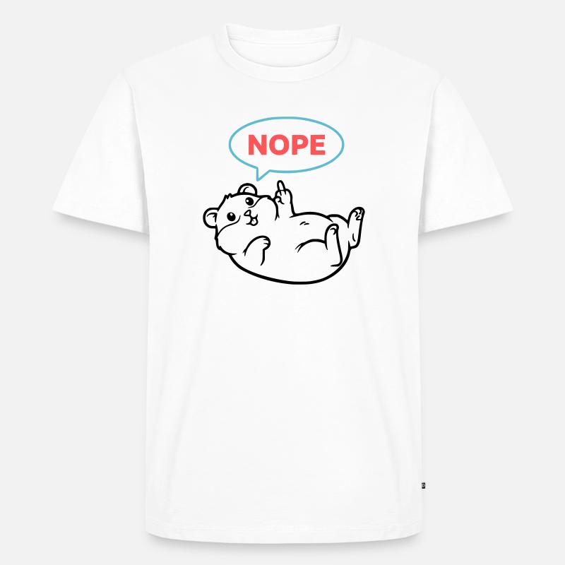 Hamster Nope Comic Farbig - Männer Premium Bio T-Shirt - Weiß