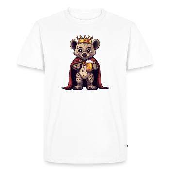 Roi de la Bière Hyène - T-shirt Premium bio Homme - blanc - Devant - Nico (187cm)