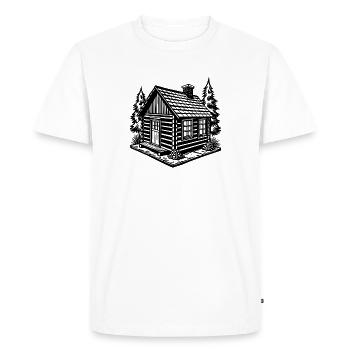 Log cabin - Men's Premium Organic T-Shirt - white - Front - Nico (187cm)