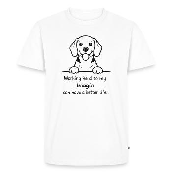 Mon beagle peut avoir une vie meilleure - T-shirt Premium bio Homme - blanc - Devant - Nico (187cm)