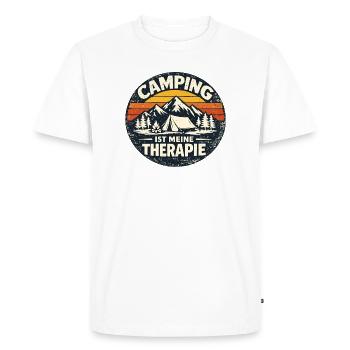 Camping is my therapy - Men's Premium Organic T-Shirt - white - Front - Nico (187cm)