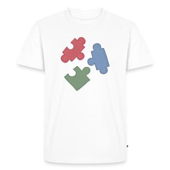 Puzzle Colors Puzzle Group of Three - Men's Premium Organic T-Shirt - white - Front - Nico (187cm)