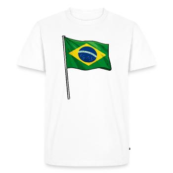 Art du drapeau brésilien - T-shirt Premium bio Homme - blanc - Devant - Nico (187cm)