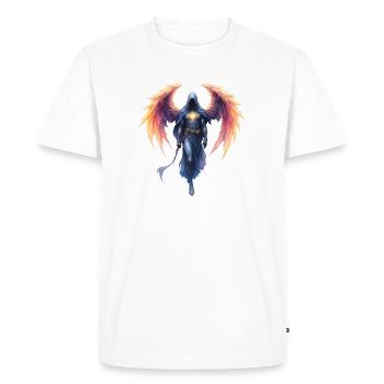 Guerrier Ailé de Feu Bleu - T-shirt Premium bio Homme - blanc - Devant - Nico (187cm)