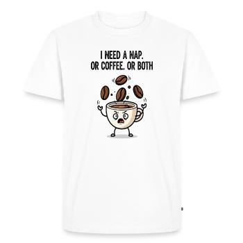 Nap or Coffee Cup Mood - Men's Premium Organic T-Shirt - white - Front - Nico (187cm)