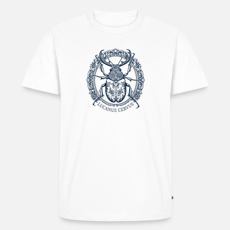 Lucanus Servus - Hirschkäfer - Männer Premium Bio T-Shirt - Weiß