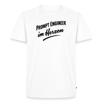 Prompt Engineer im Herzen - Männer Premium Bio T-Shirt - Weiß - Vorne - Nico (187cm)