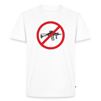 Signe de paix d’interdiction d’armes - Illustration - T-shirt Premium bio Homme - blanc - Devant - Nico (187cm)