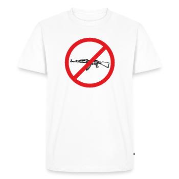 Signe de paix d’interdiction d’armes - Illustration - T-shirt Premium bio Homme - blanc - Devant - Nico (187cm)