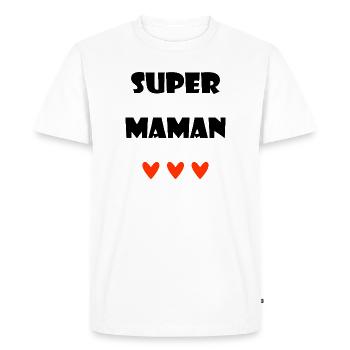 SUPER MAMAN. COEUR. I LOVE MAMAN. MAMAN. FÊTE - T-shirt Premium bio Homme - blanc - Devant - Nico (187cm)