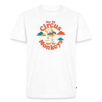 Pas mon cirque, pas mes singes - T-shirt Premium bio Homme - blanc - Devant - Nico (187cm)