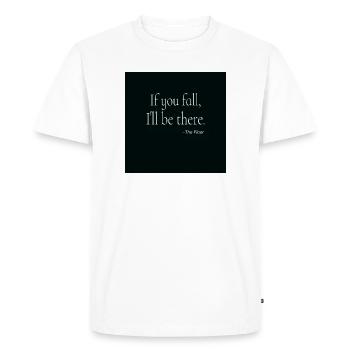Si vous tombez Typographie Conception d’affiche - T-shirt Premium bio Homme - blanc - Devant - Nico (187cm)