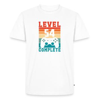 54th Birthday Level 54 Complete 54 Years Gamer - Men's Premium Organic T-Shirt - white - Front - Nico (187cm)
