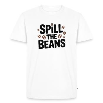 Spill the Beans Coffee Tee - Men's Premium Organic T-Shirt - white - Front - Nico (187cm)