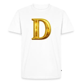 Monogramme en D Or - T-shirt Premium bio Homme - blanc - Devant - Nico (187cm)