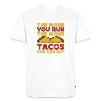 Courir Courir Plus de Tacos peut manger Marathon Runner - T-shirt Premium bio Homme - blanc - Devant - Nico (187cm)