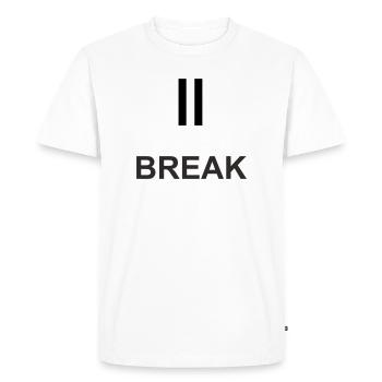 Signe pause « PASE » – travail minimaliste & ch - T-shirt Premium bio Homme - blanc - Devant - Nico (187cm)