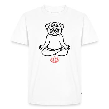 Plan de méditation sur le yoga carlin - T-shirt Premium bio Homme - blanc - Devant - Nico (187cm)