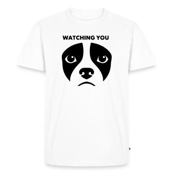 Dog View te regardant dire - T-shirt Premium bio Homme - blanc - Devant - Nico (187cm)