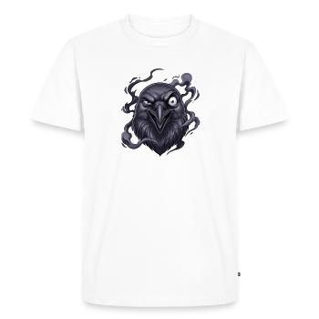 Dark Raven Head with Smoke - Men's Premium Organic T-Shirt - white - Front - Nico (187cm)