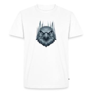 Eisiger Sturmadler Kopf - Männer Premium Bio T-Shirt - Weiß - Vorne - Nico (187cm)