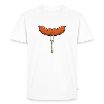 Bratwurst Grill Outfit Fans de grill Amoureux de saucisses - T-shirt Premium bio Homme - blanc - Devant - Nico (187cm)