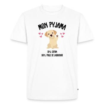 Labrador Dog Pajamas Humor - Men's Premium Organic T-Shirt - white - Front - Nico (187cm)