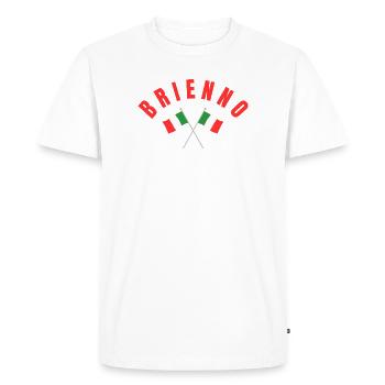 Brienno Crossed Italian Flags  - Men's Premium Organic T-Shirt - white - Front - Nico (187cm)