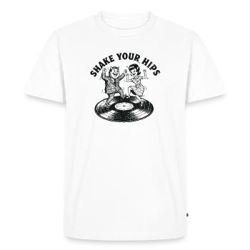 Shake Your Hips Vinyl Dance - Men's Premium Organic T-Shirt - white - Front - Nico (187cm)