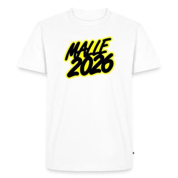 Malle 2026 - T-shirt Premium bio Homme - blanc - Devant - Nico (187cm)