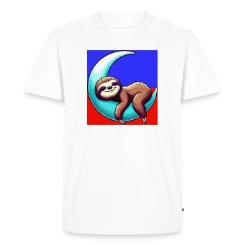 La paresse dort sur la Lune - T-shirt Premium bio Homme - blanc - Devant - Nico (187cm)