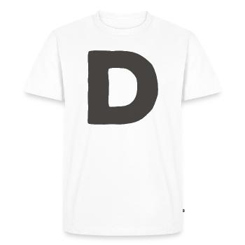 Typographie minimale en gras de la lettre D - T-shirt Premium bio Homme - blanc - Devant - Nico (187cm)