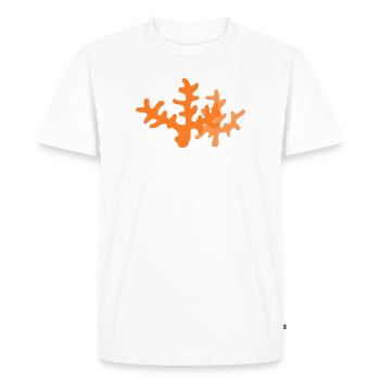 Orange Coral Reef Abstract - Men's Premium Organic T-Shirt - white - Front - Nico (187cm)