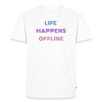 Life Happens Offline - Men's Premium Organic T-Shirt - white - Front - Nico (187cm)