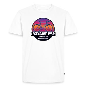 Légendaire vélo de route vintage de 1986 40e anniversaire - T-shirt Premium bio Homme - blanc - Devant - Nico (187cm)