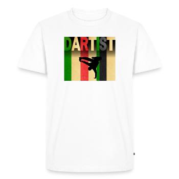 Dartist art dancer in color stripe - Men's Premium Organic T-Shirt - white - Front - Nico (187cm)