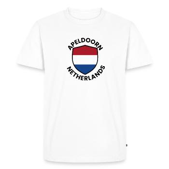 Apeldoorn Shield Netherlands - Men's Premium Organic T-Shirt - white - Front - Nico (187cm)