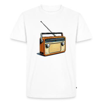 Retro Orange Radio - Men's Premium Organic T-Shirt - white - Front - Nico (187cm)