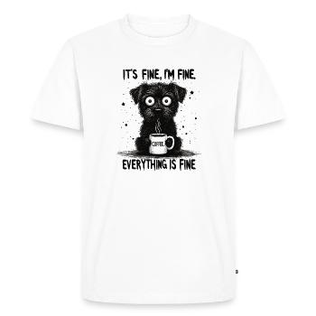 C’est bien dans l’humour de chien de café fin - T-shirt Premium bio Homme - blanc - Devant - Nico (187cm)