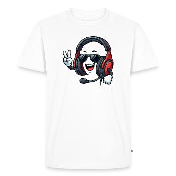 Happy Gaming Headset - Men's Premium Organic T-Shirt - white - Front - Nico (187cm)