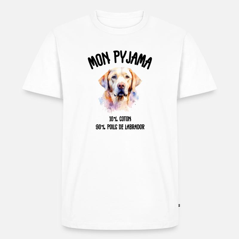 Labrador-Hunde-Pyjama-Humor - Männer Premium Bio T-Shirt - Weiß