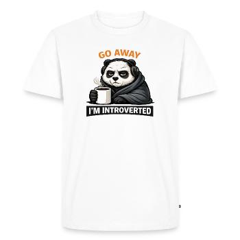 Tet-shirt café panda Introvert - T-shirt Premium bio Homme - blanc - Devant - Nico (187cm)