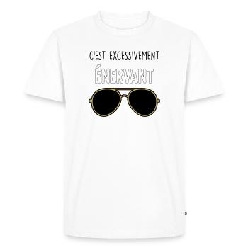 C'est Excessivement Énervant : Lunettes Aviateur - T-shirt Premium bio Homme - blanc - Devant - Nico (187cm)