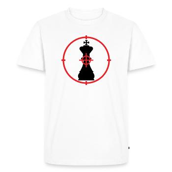 Tactical Checkmate King Target - Men's Premium Organic T-Shirt - white - Front - Nico (187cm)