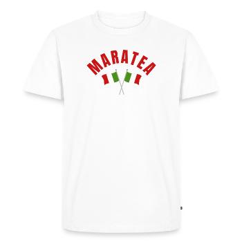 Maratea : drapeaux italiens croisés - T-shirt Premium bio Homme - blanc - Devant - Nico (187cm)