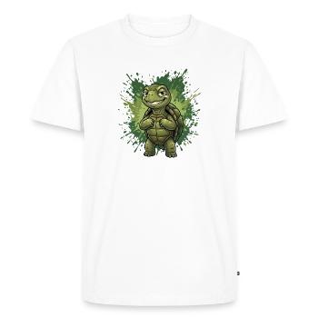 Brave Turtle Hero - Men's Premium Organic T-Shirt - white - Front - Nico (187cm)